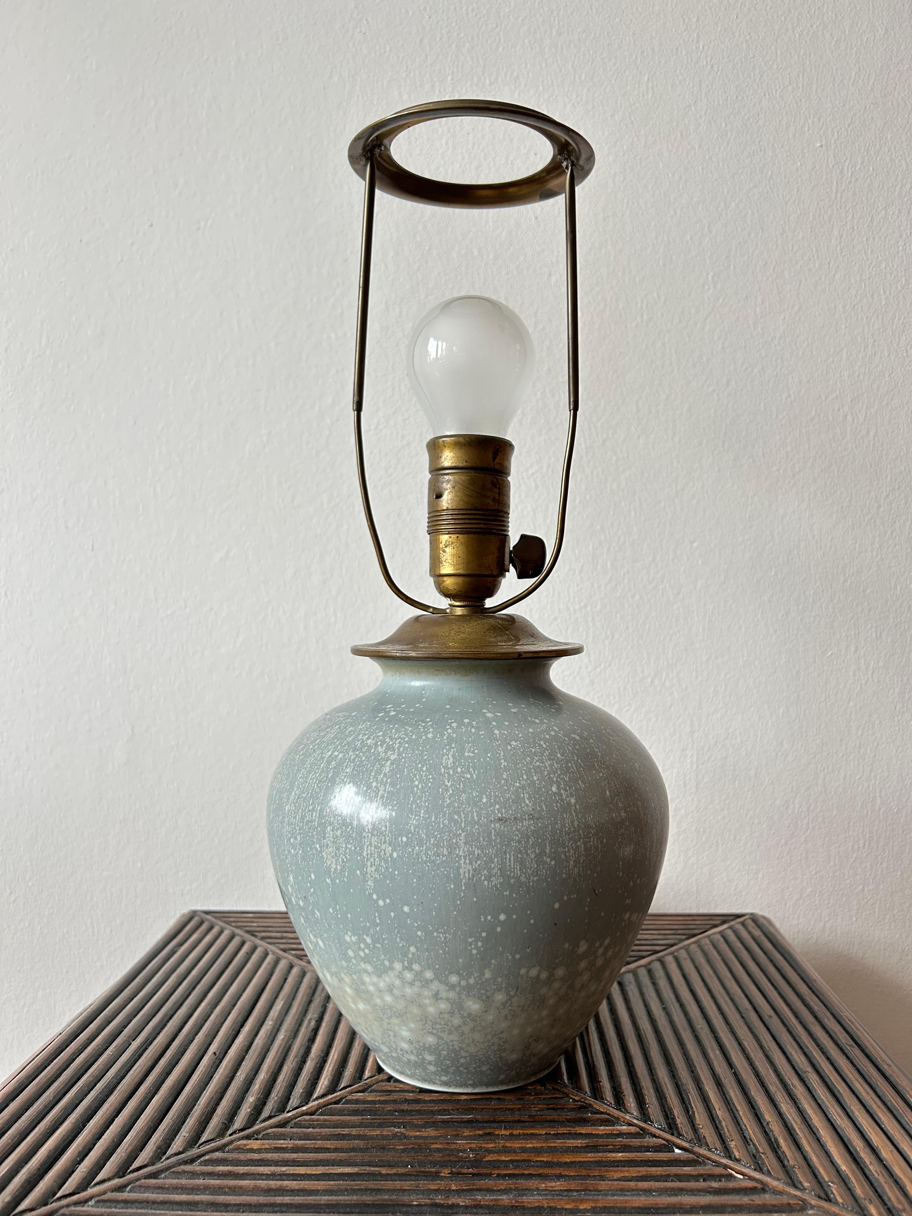 Glazed Gunnar Nylund ceramic table lamp  For Sale