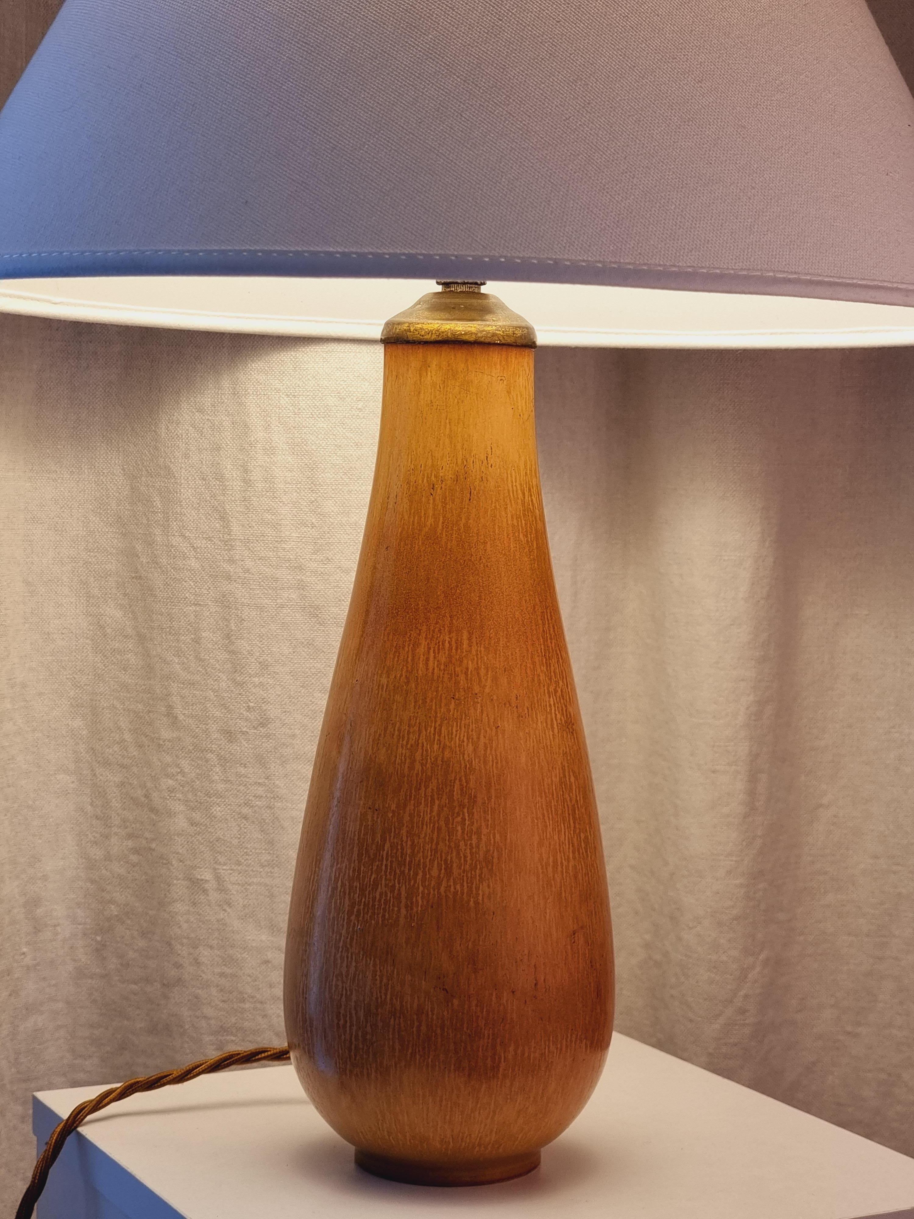 Gunnar Nylund, ceramic / stoneware table lamp, Rörstrand, Scandinavian Modern For Sale 2