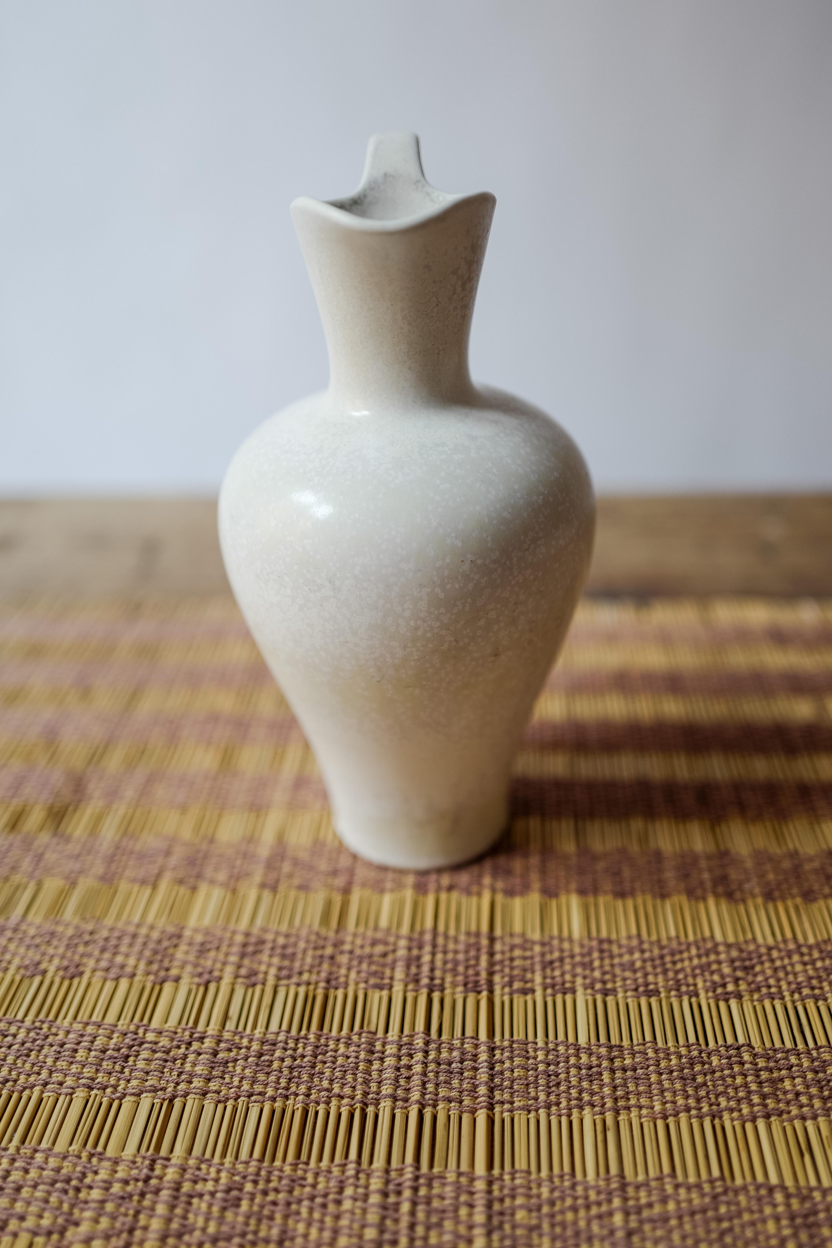 Swedish Gunnar Nylund Ceramic White Vase circa 1950s For Sale