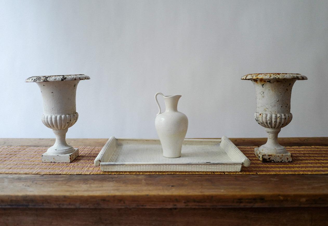 Gunnar Nylund Ceramic White Vase circa 1950s In Good Condition For Sale In Milano, IT