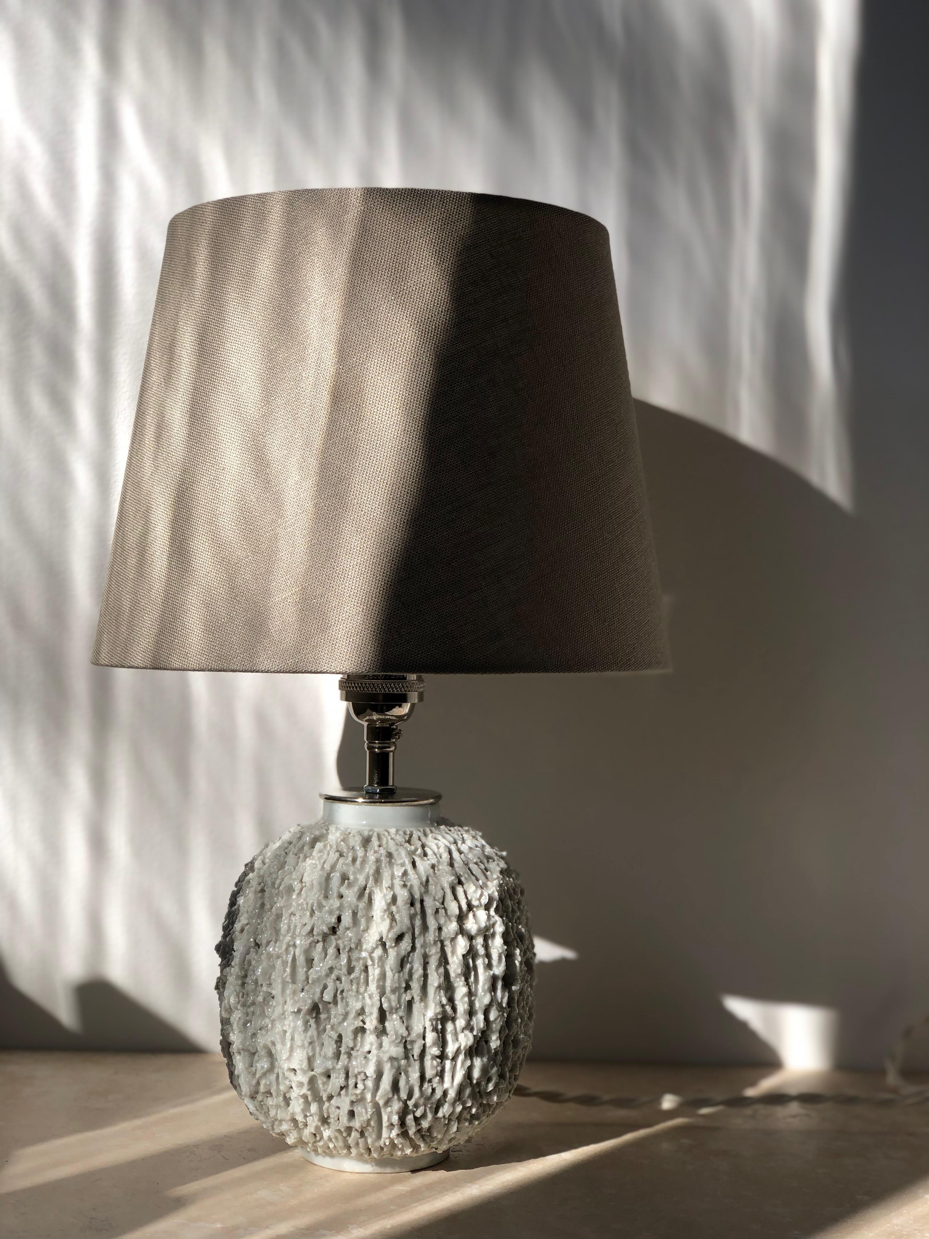 Mid-Century Modern Gunnar Nylund Chamotte Stoneware Table Lamp for Rörstrand For Sale