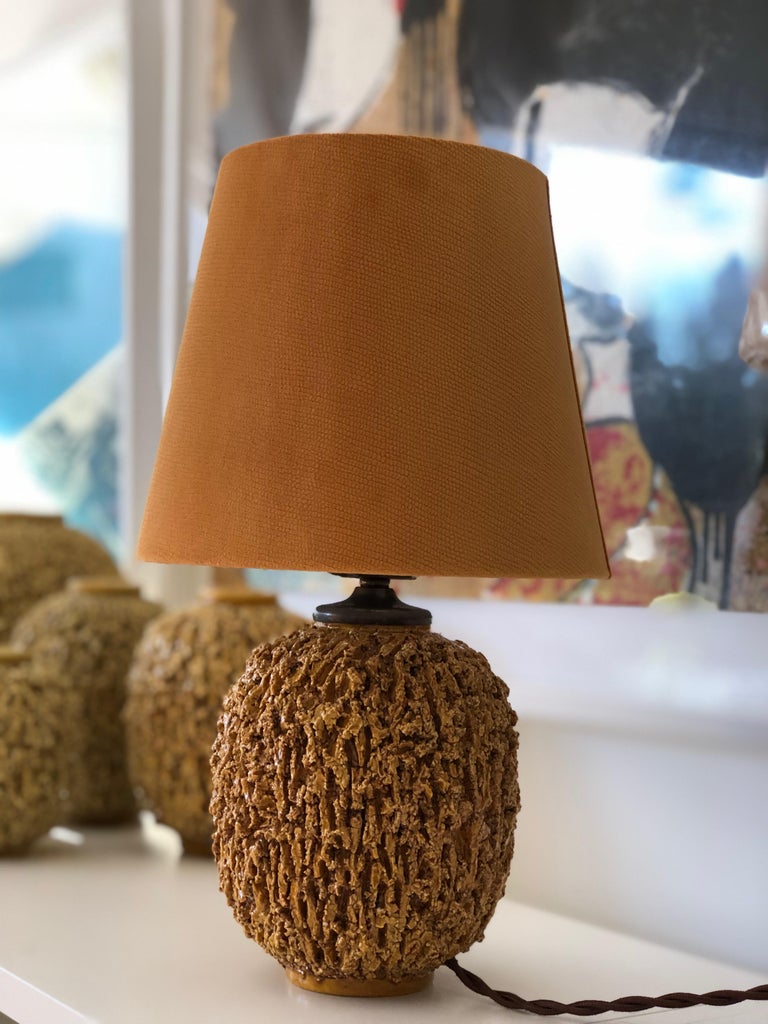 Mid-Century Modern Gunnar Nylund Chamotte Stoneware Table Lamp for Rörstrand For Sale