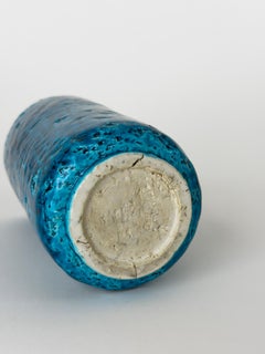 Gunnar Nylund Chamotte Stoneware Vase for Rörstrand, Blue Glazed, Sweden, 1950s