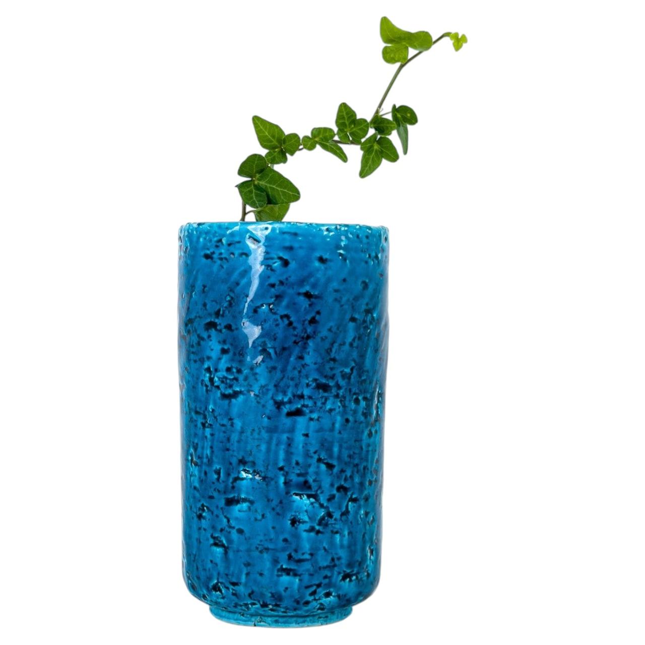 Gunnar Nylund: Vase aus Schamott-Steingut für Rörstrand, blau glasiert, Schweden, 1950er Jahre im Angebot