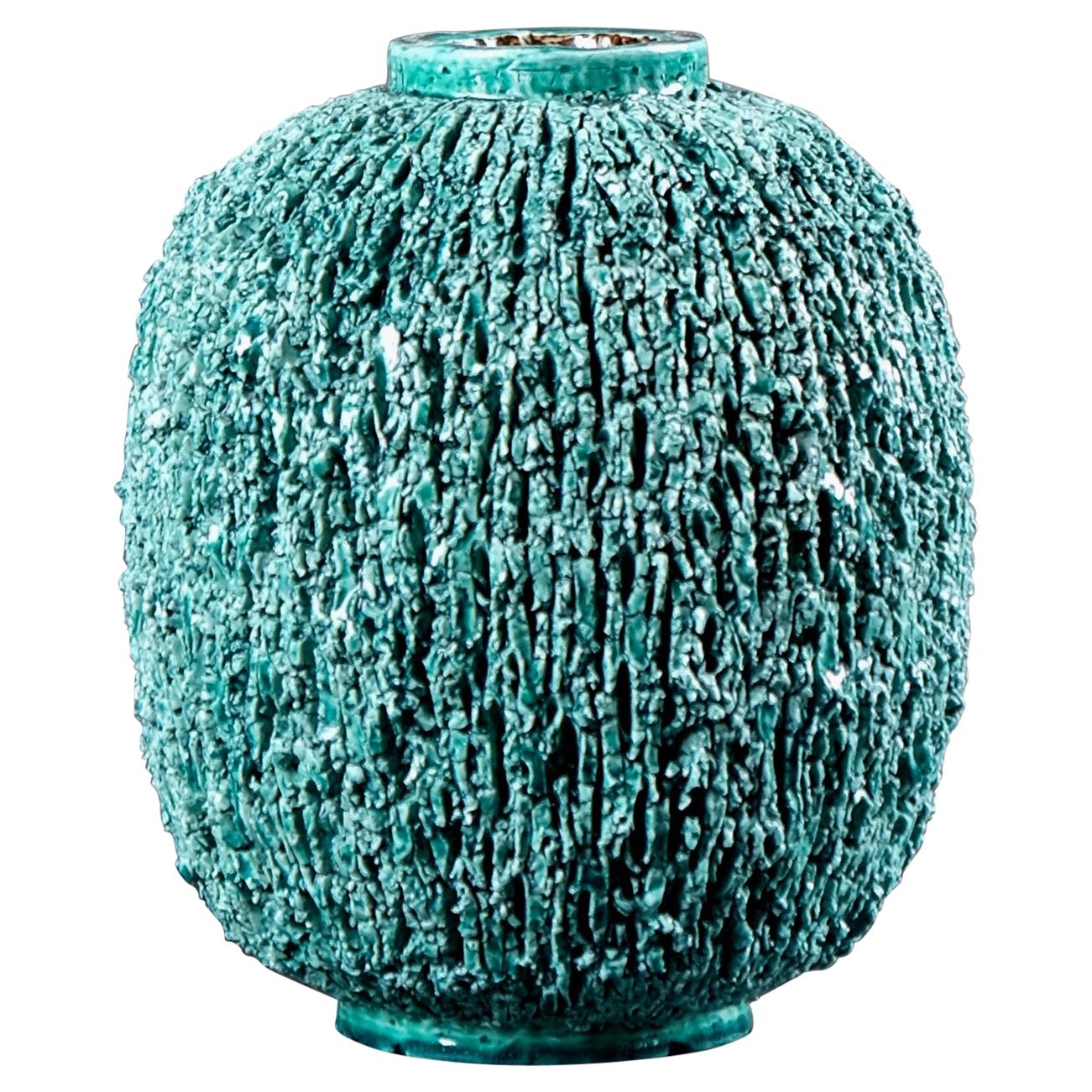 Gunnar Nylund Chamotte Vase by Rörstrand, "Hedgehog Vase", 1950s