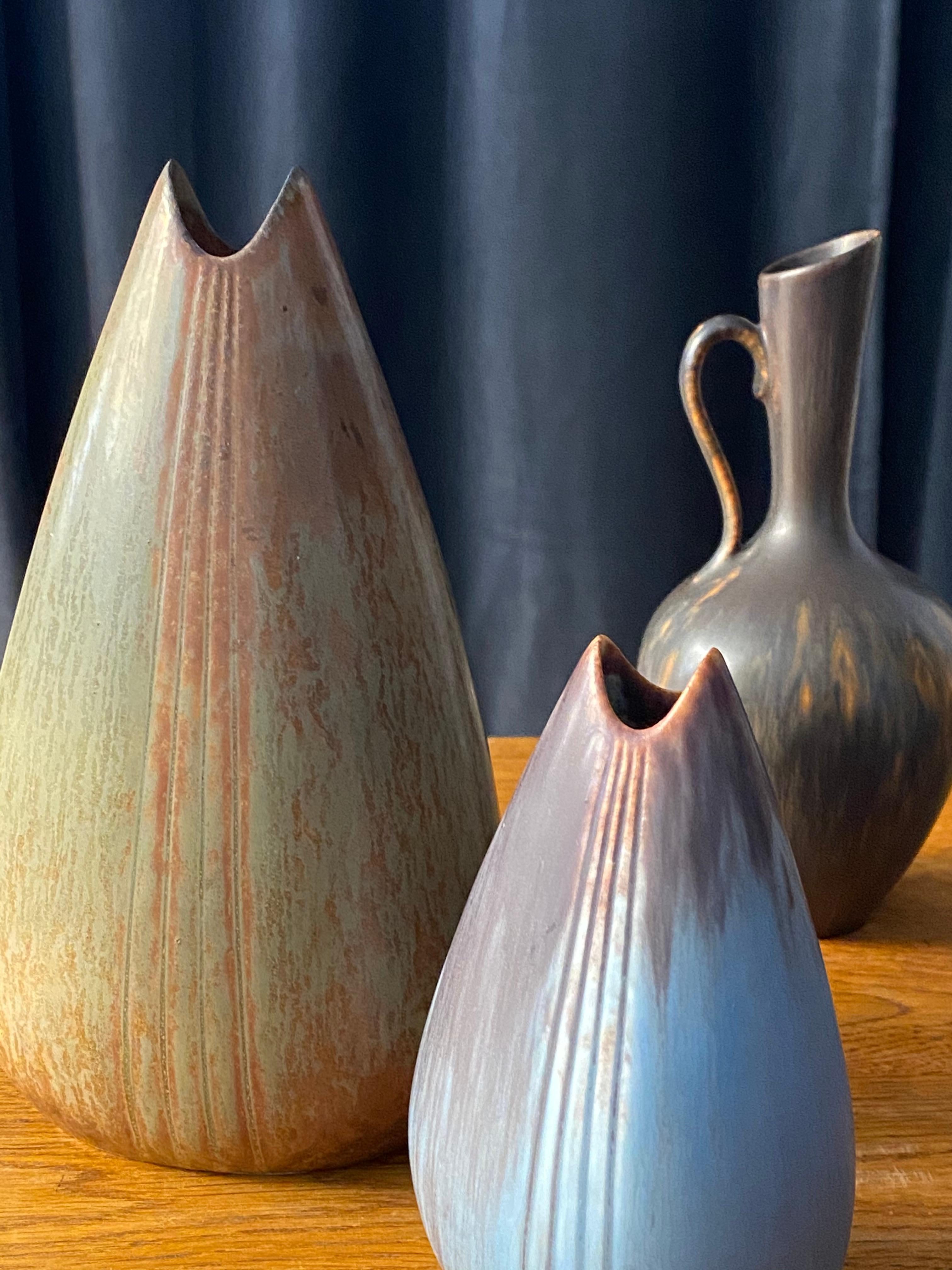 Gunnar Nylund, Collection of Stoneware Vases and Bowls, Rörstand, Sweden, 1940s 1