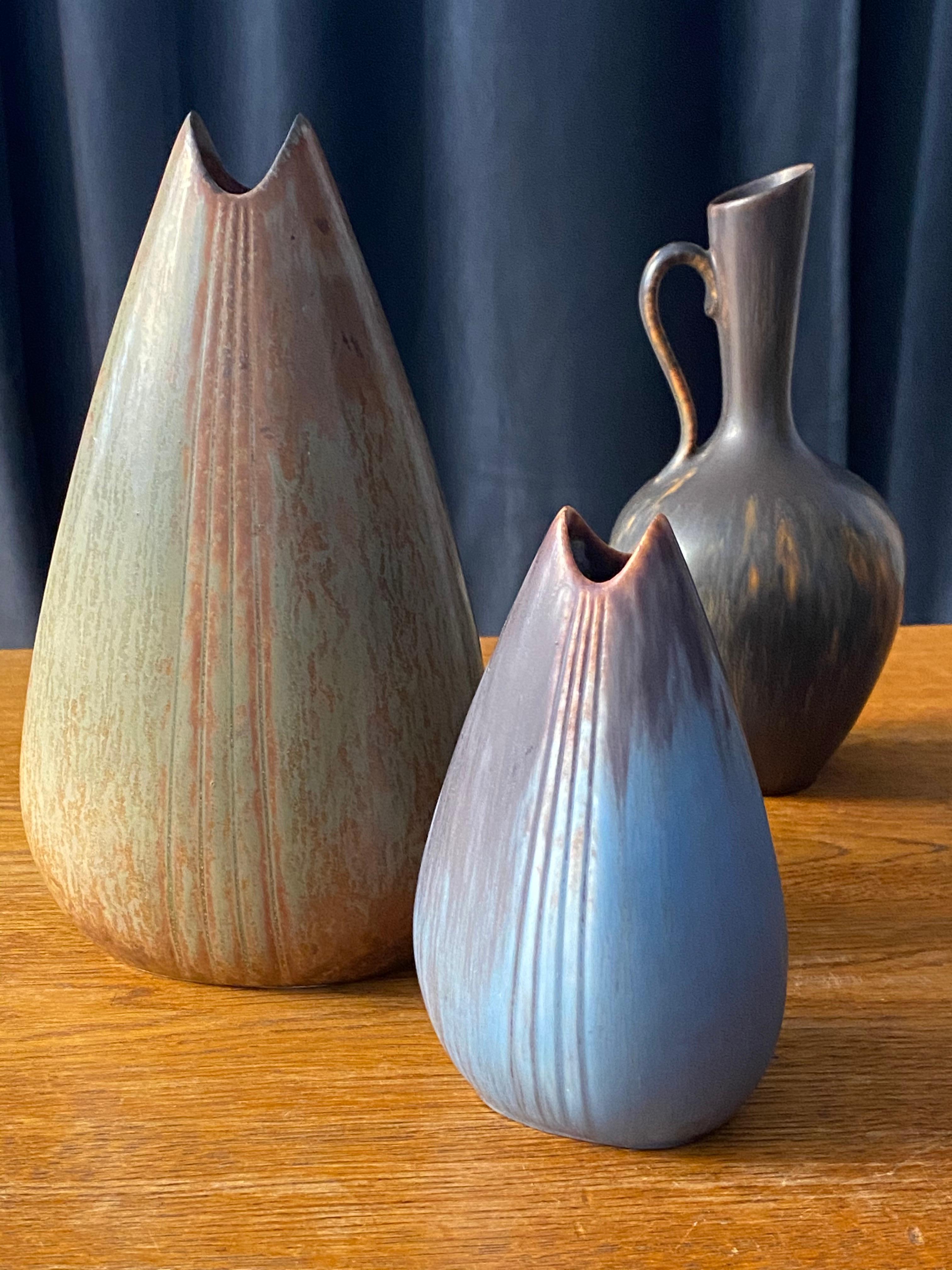 Gunnar Nylund, Collection of Stoneware Vases and Bowls, Rörstand, Sweden, 1940s 2