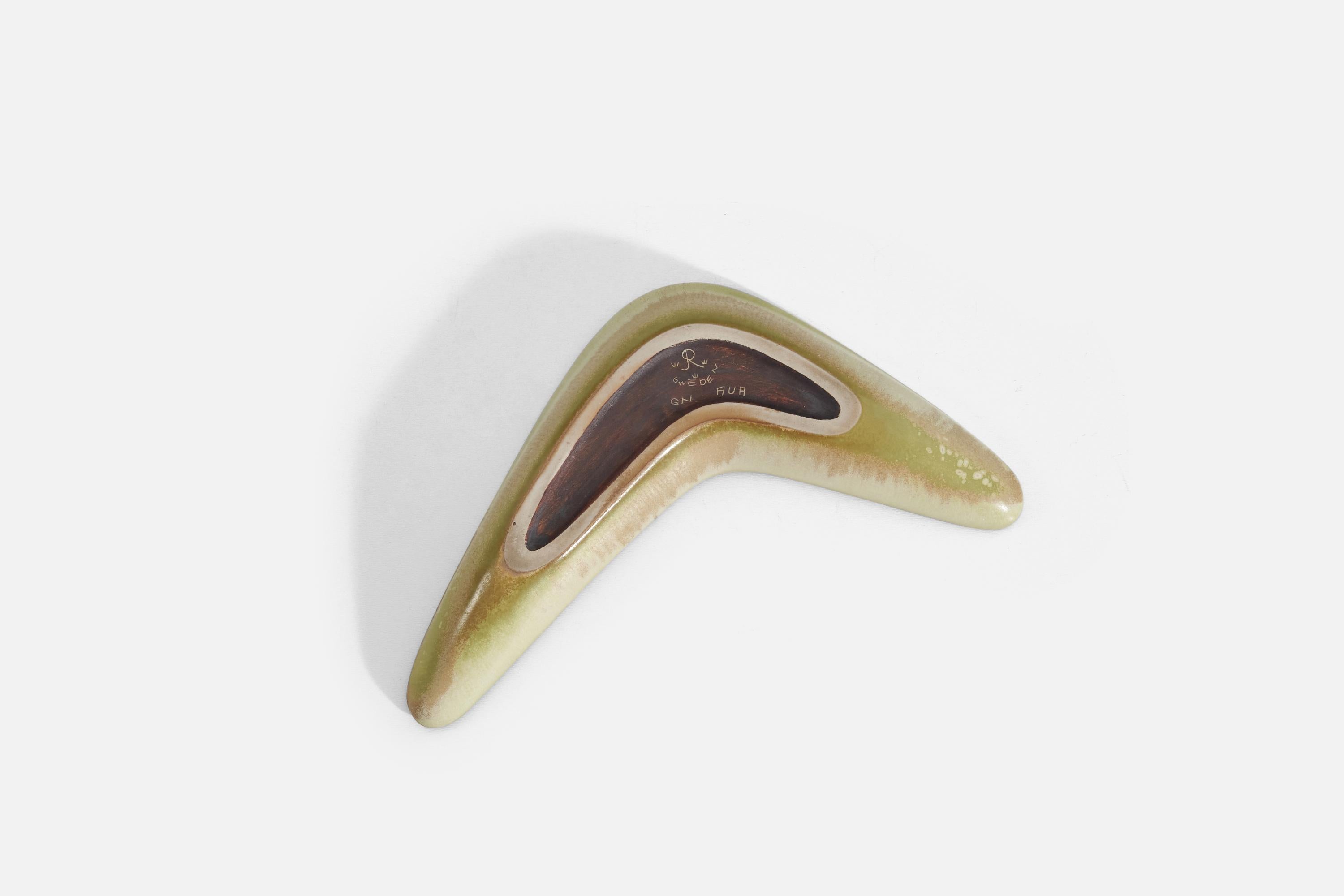 Gunnar Nylund, Dish, Yellow-Glazed Rörstand, Sweden, 1940s In Good Condition In High Point, NC