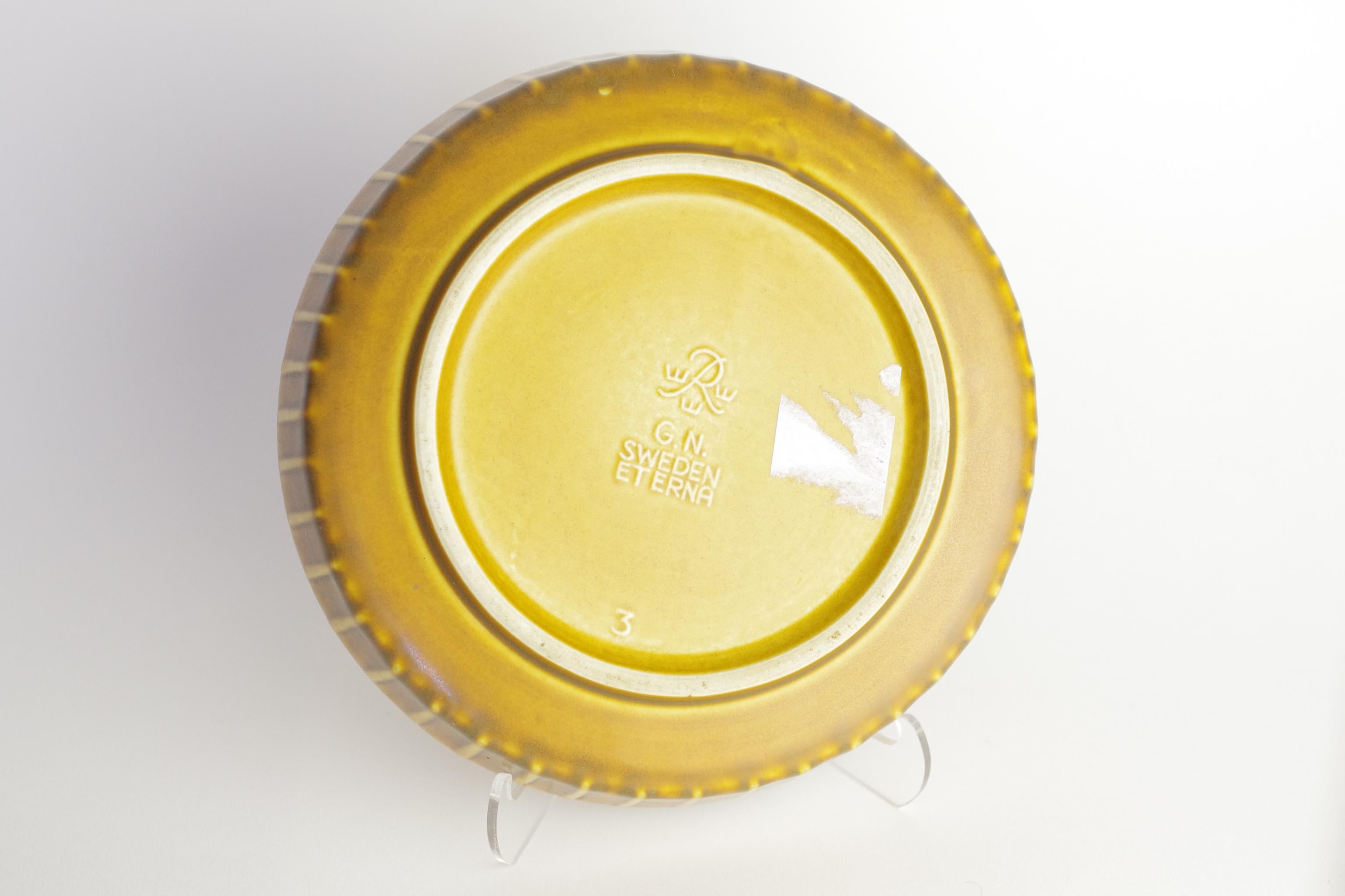 Earthenware Gunnar Nylund, Eterna Yellow Bowl For Sale