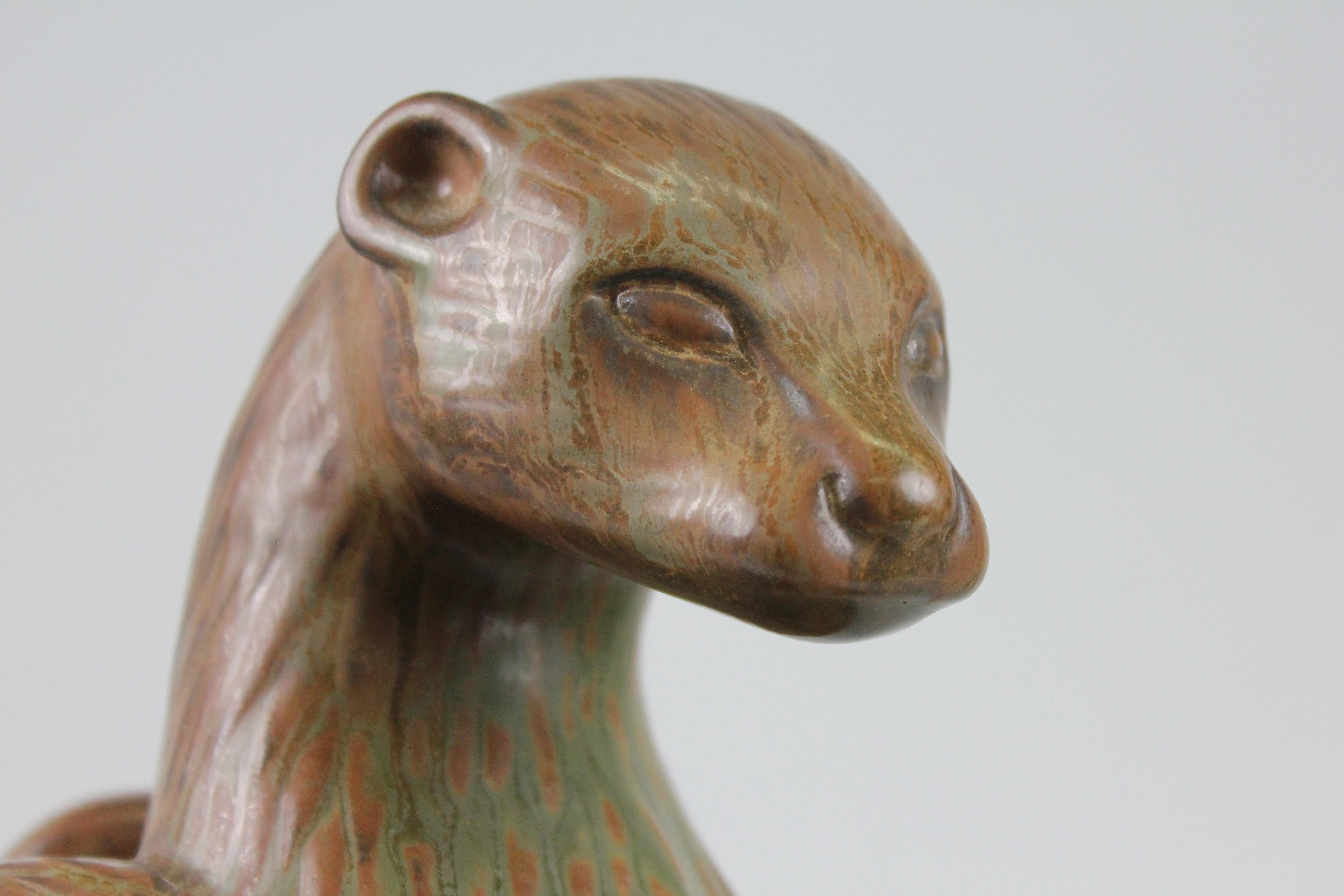 Gunnar Nylund Figurine of a Hermelin 'Ferret', Sweden 1940s, 1st Quality For Sale 3