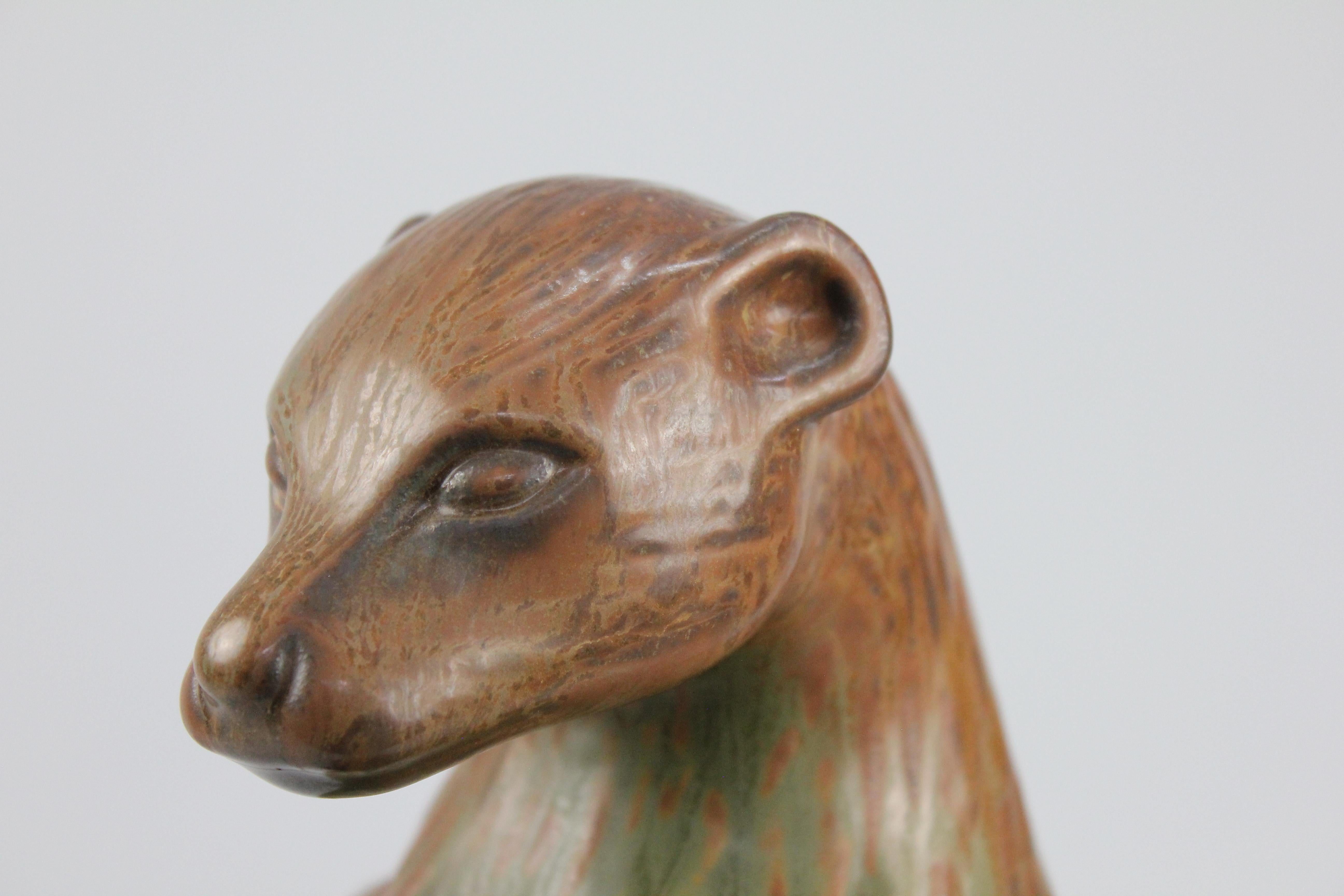 Gunnar Nylund Figurine of a Hermelin 'Ferret', Sweden 1940s, 1st Quality For Sale 1