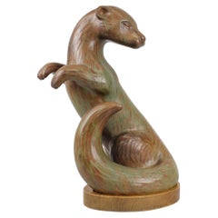 Vintage Gunnar Nylund Figurine of a Hermelin 'Ferret', Sweden 1940s, 1st Quality