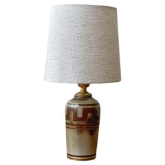 Gunnar Nylund "Flambé" Art Deco Stoneware Table Lamp. Rörstrand, 1950s.