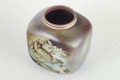 Gunnar Nylund for Alp, Lidköping. Hand-painted ceramic vase with exotic bird.