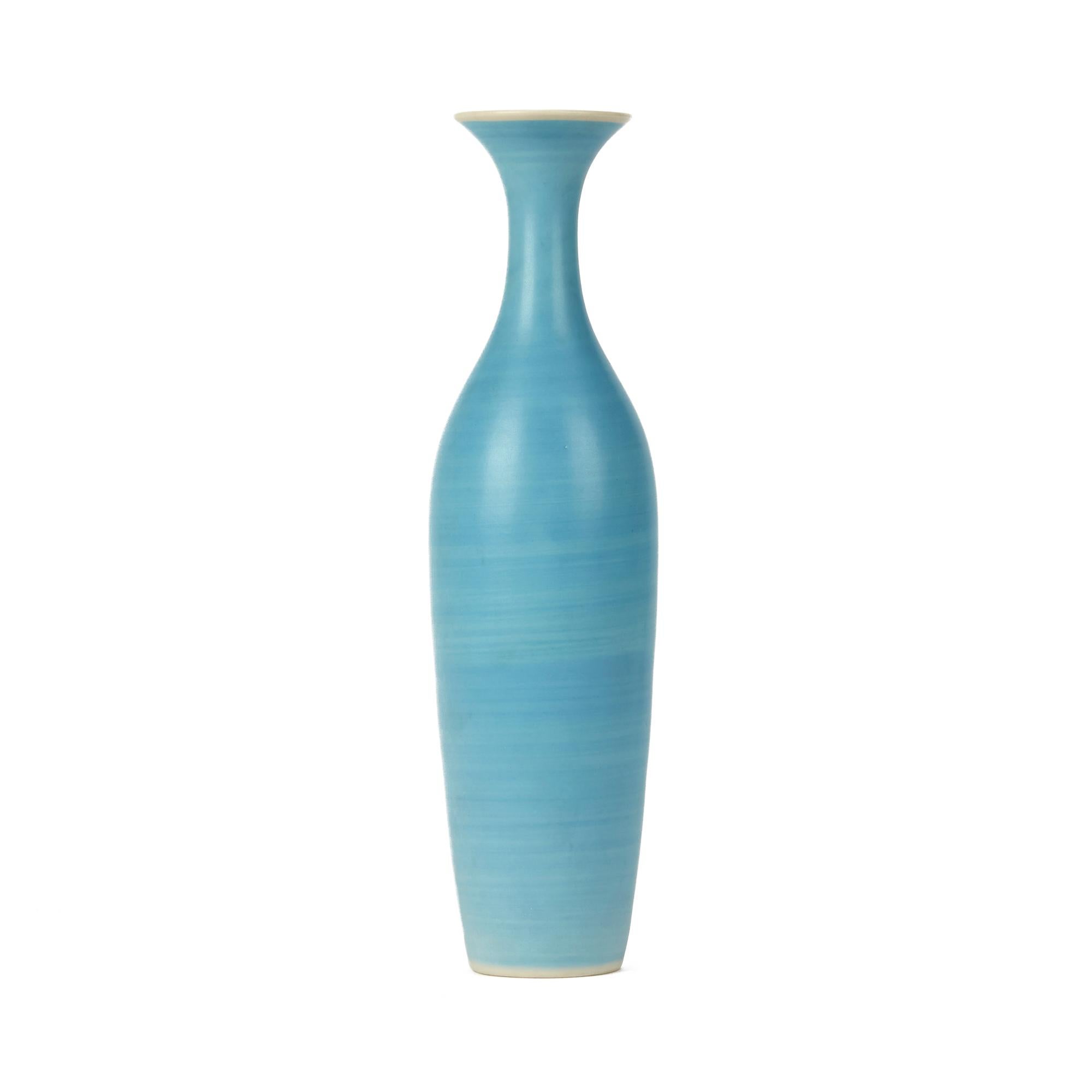 Vintage Gunnar Nylund for Nymølle Blue Glazed Porcelain Vase, circa 1950 (Skandinavische Moderne)