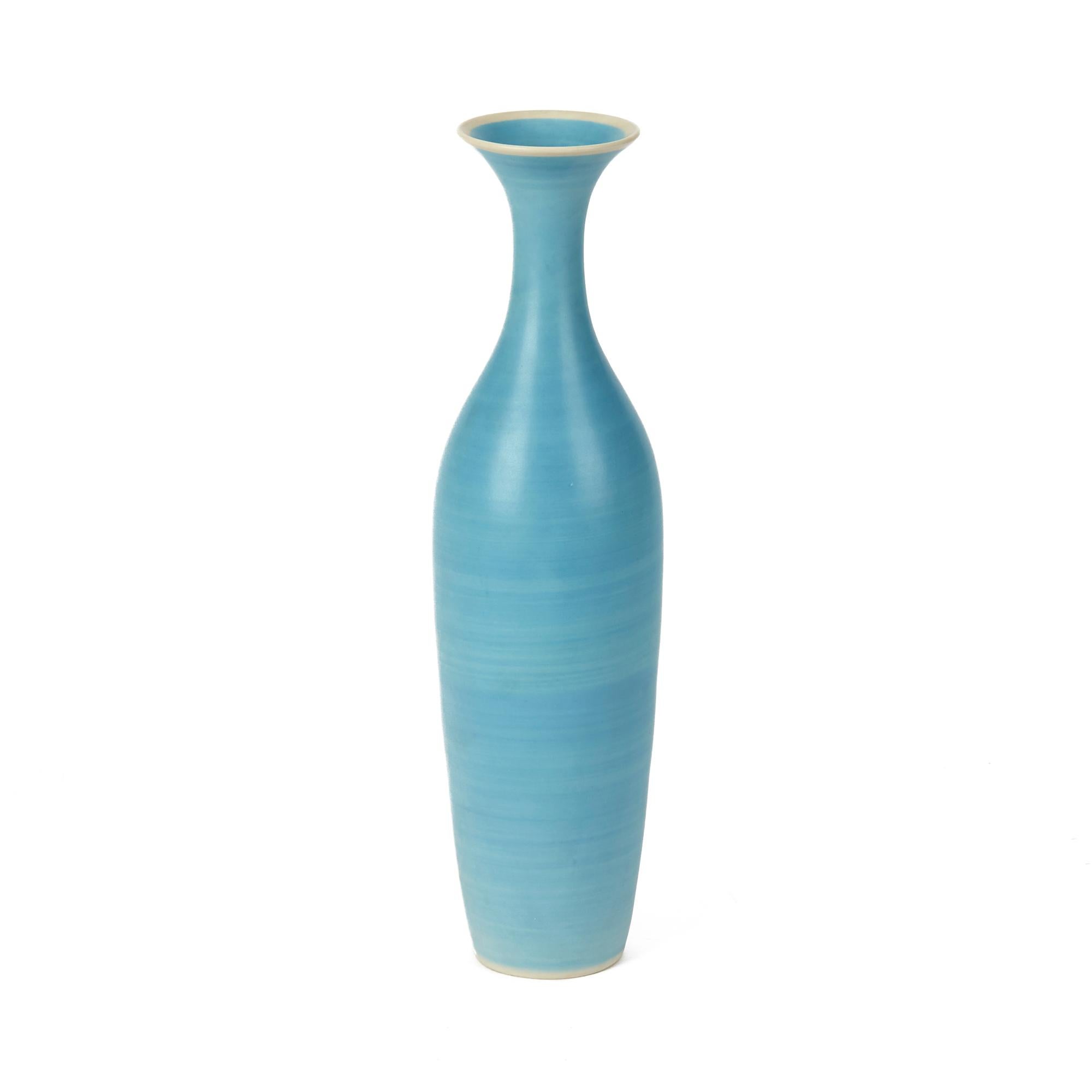 Scandinavian Vintage Gunnar Nylund for Nymølle Blue Glazed Porcelain Vase, circa 1950