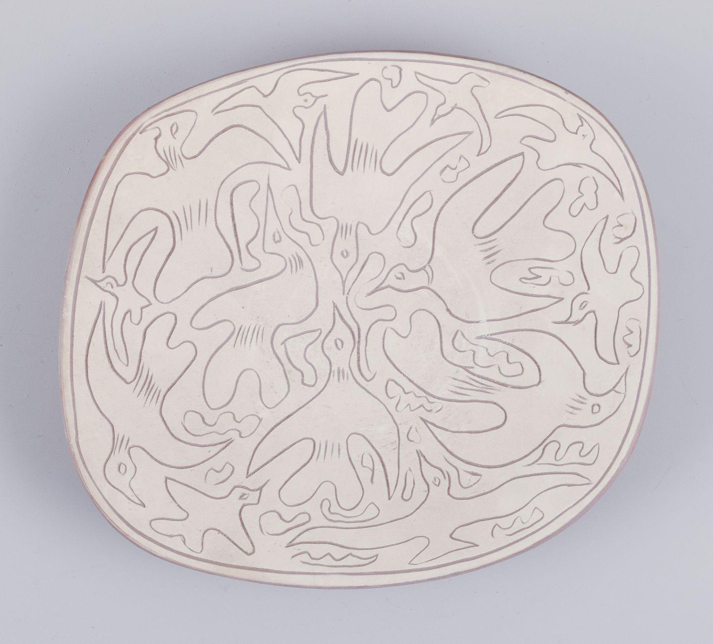 Pre-owned goods are exempt from import duties for U.S. customers. 
Therefore, no import tariffs will be applicable to your purchase.

Gunnar Nylund for Nymølle, Denmark.
Three unique bowls in terracotta.
Various animal motifs incised on a light