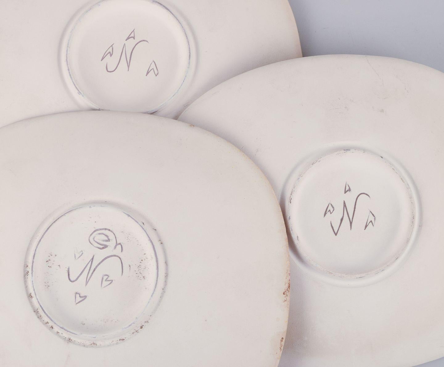 Gunnar Nylund for Nymølle, Denmark. Three unique bowls in terracotta. For Sale 1
