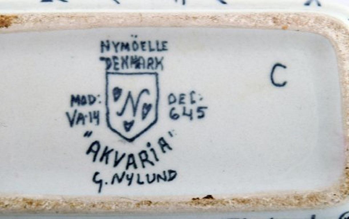 Mid-20th Century Gunnar Nylund for Nymølle, Rare Akvaria Vase in Hand Painted Glazed Ceramics