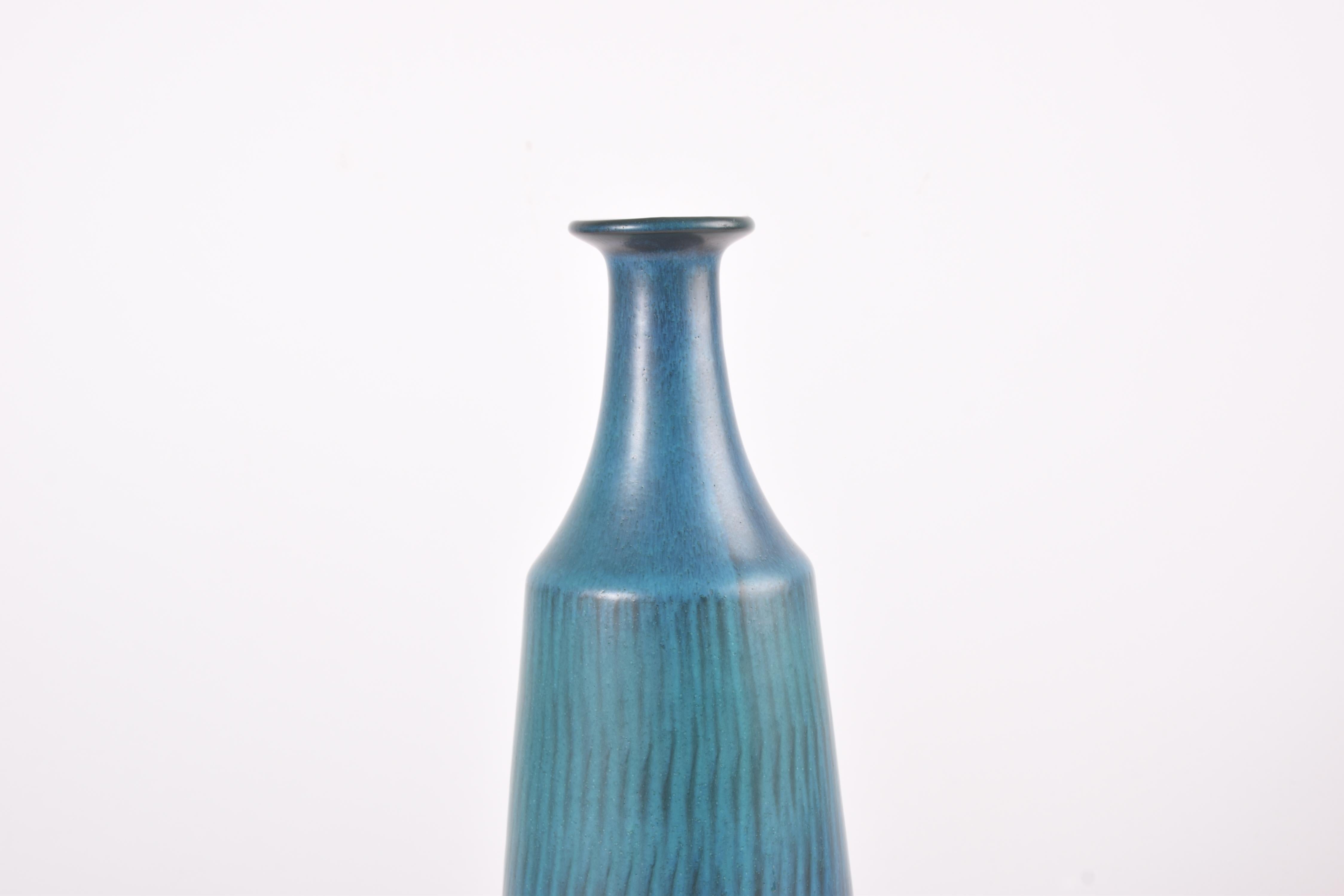 Danish Gunnar Nylund for Nymølle Tall Vase Turquoise Blue, Scandinavian Modern 1960s For Sale