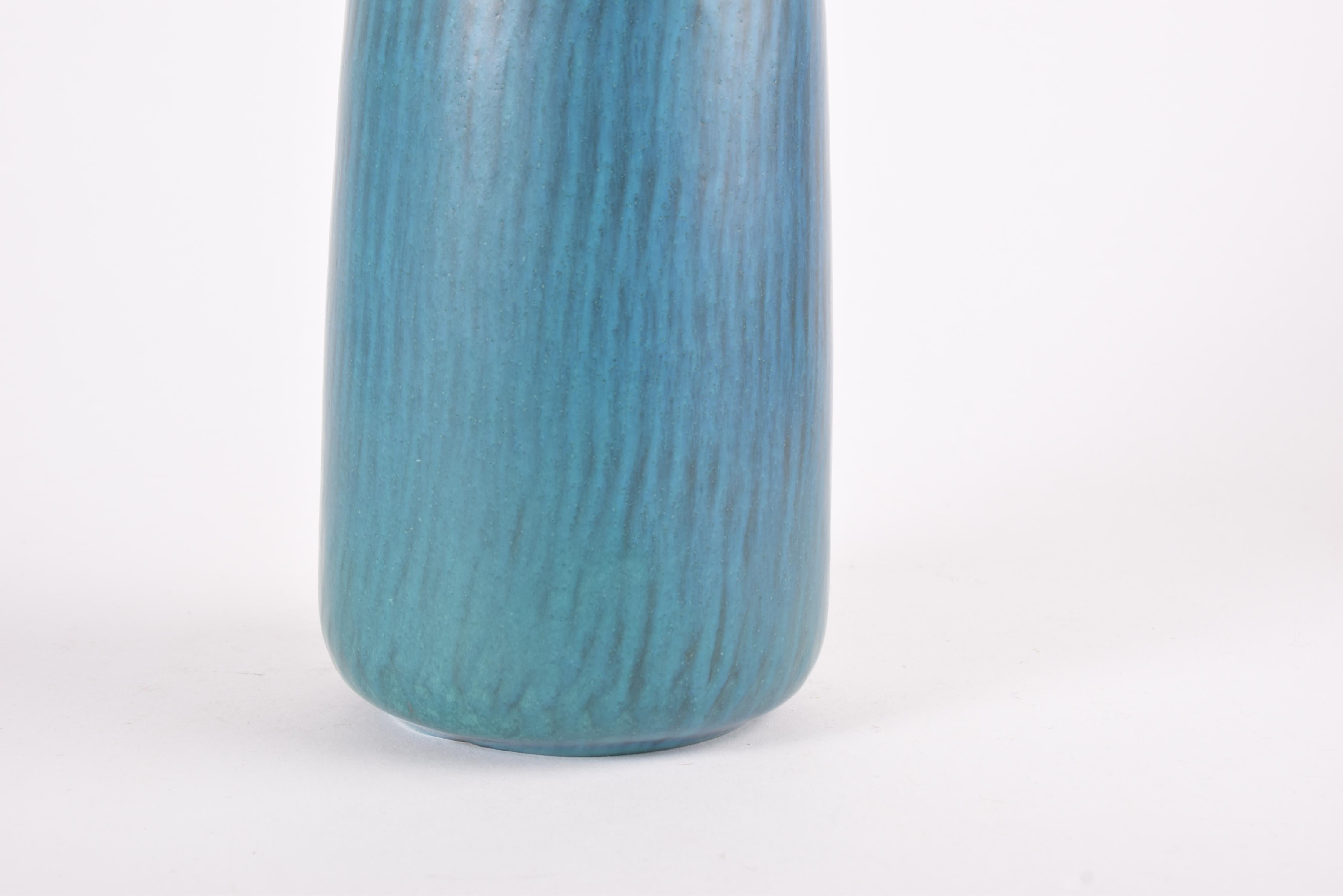 Glazed Gunnar Nylund for Nymølle Tall Vase Turquoise Blue, Scandinavian Modern 1960s For Sale