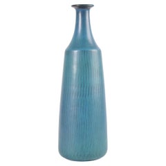 Gunnar Nylund for Nymølle Tall Vase Turquoise Blue, Scandinavian Modern 1960s