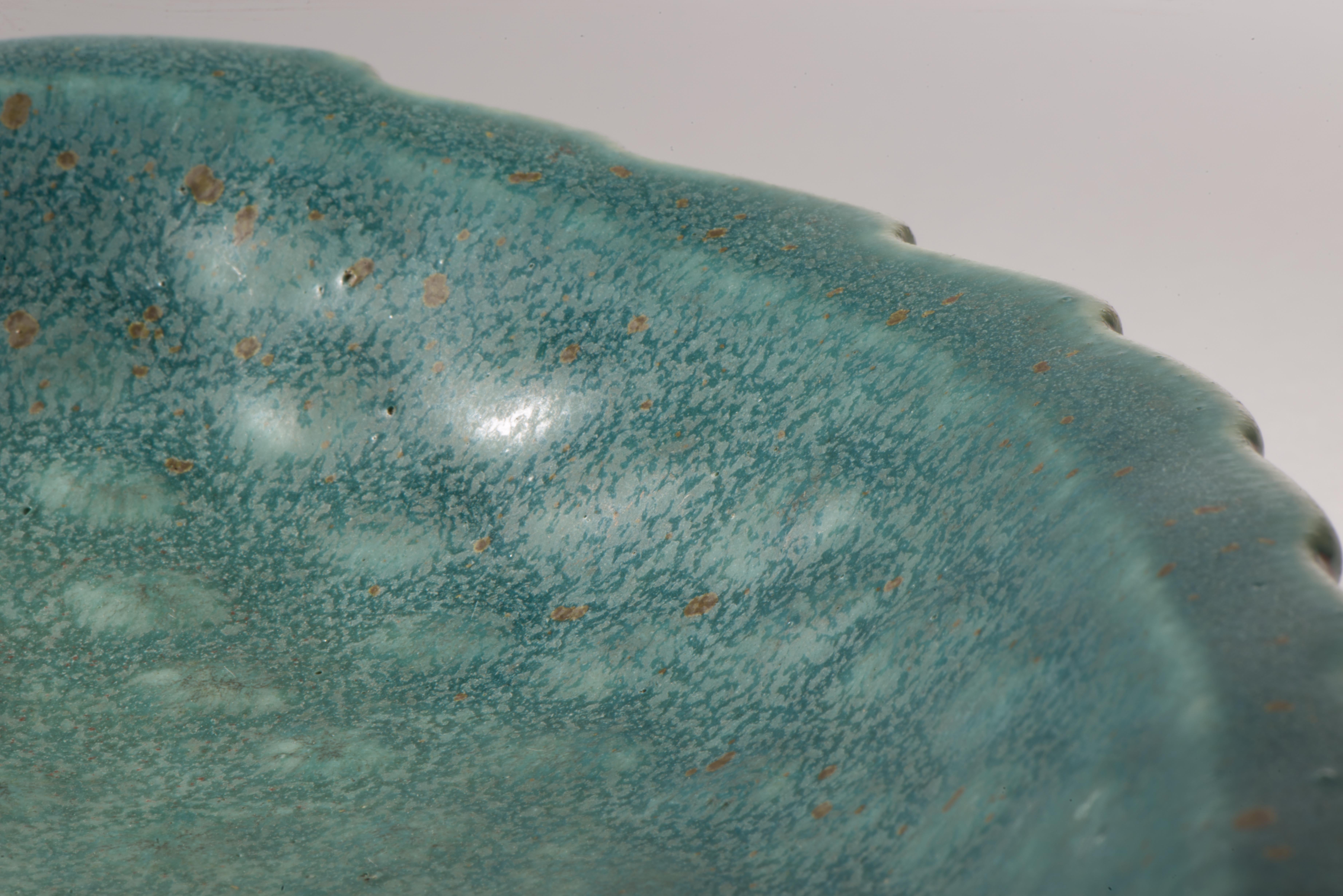 Gunnar Nylund für Rörstand Schweden Keramische Blattschale Tablett 1940-1956 im Angebot 5