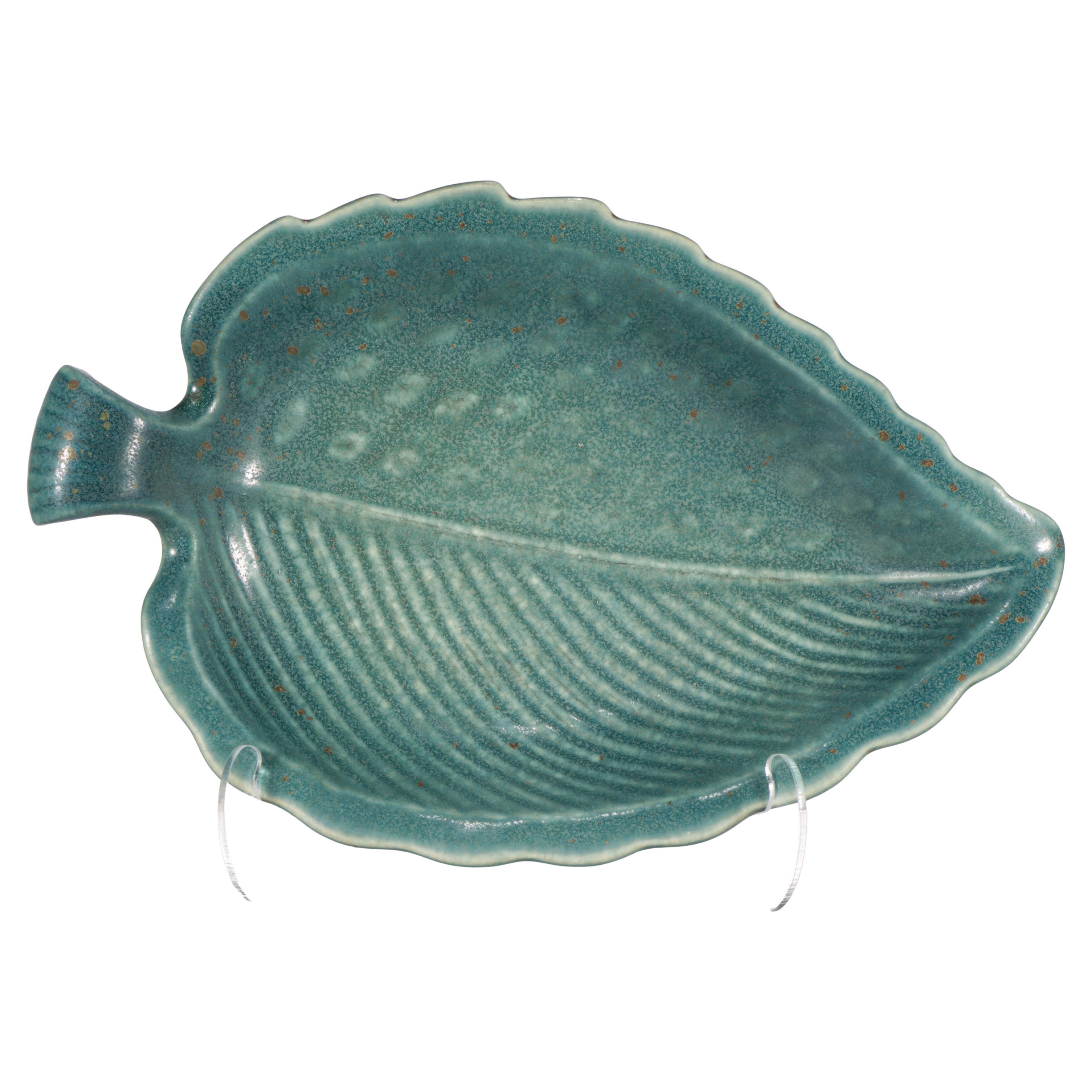 Gunnar Nylund for Rörstand Sweden Ceramic Leaf Bowl Tray 1940-1956