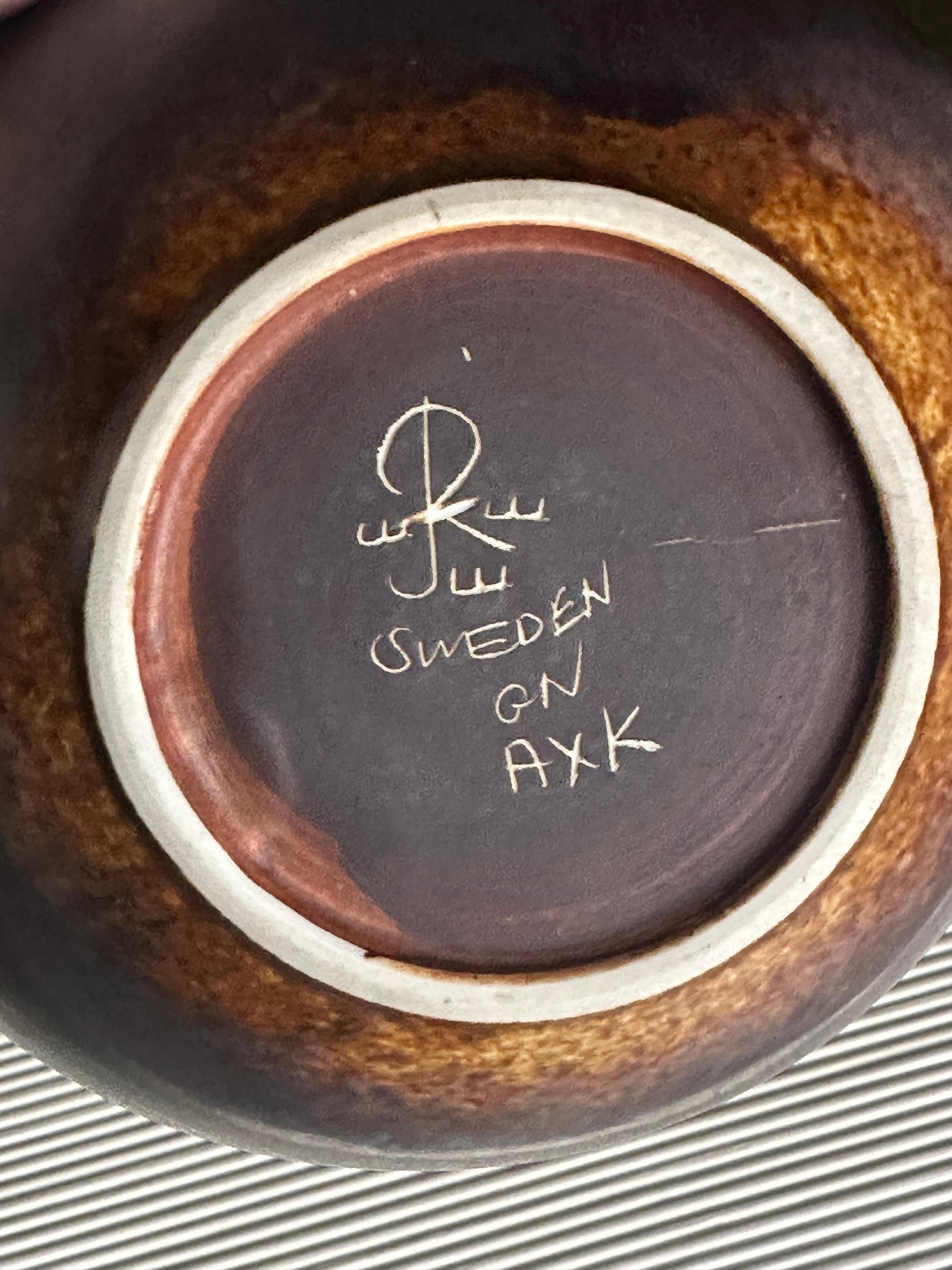 Mid-20th Century Gunnar Nylund for Rörstrand AXK Stoneware Bowl For Sale