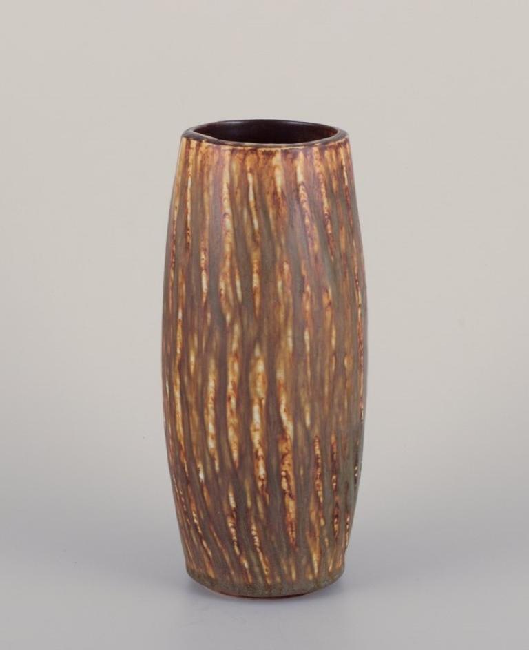 Scandinavian Modern Gunnar Nylund for Rörstrand, Ceramic vase with birch glaze. Mid-20th C. For Sale