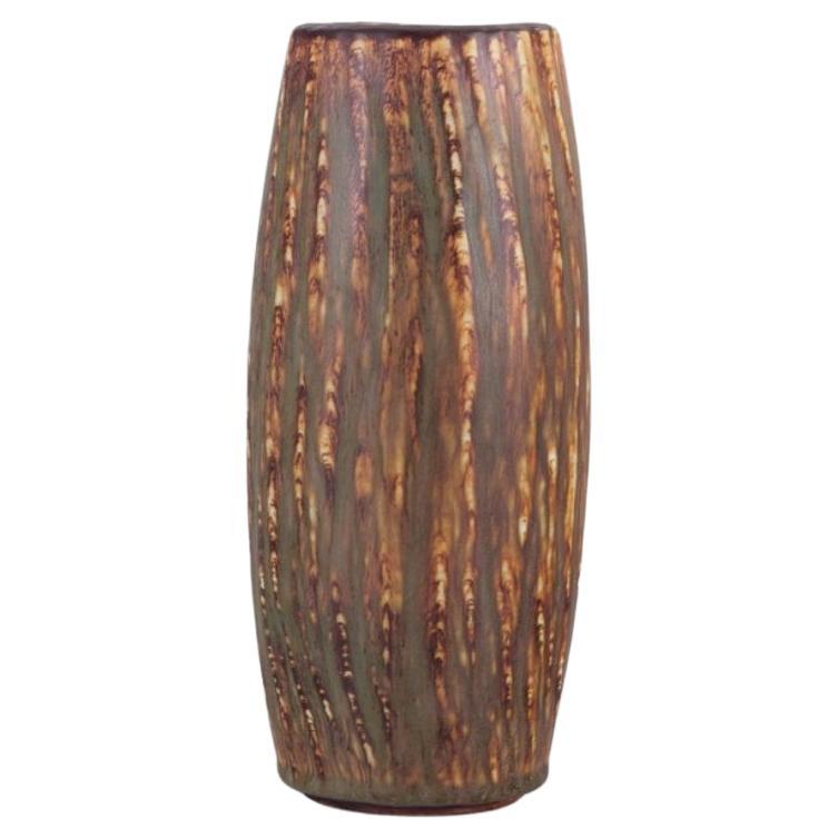 Gunnar Nylund for Rörstrand, Ceramic vase with birch glaze. Mid-20th C.