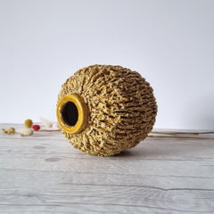 Gunnar Nylund for Rorstrand, Chamotte 'Hedgehog' Series, Sculpted Topaz Vase