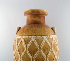 Gunnar Nylund for Rörstrand. Colossal unique floor vase with geometric pattern