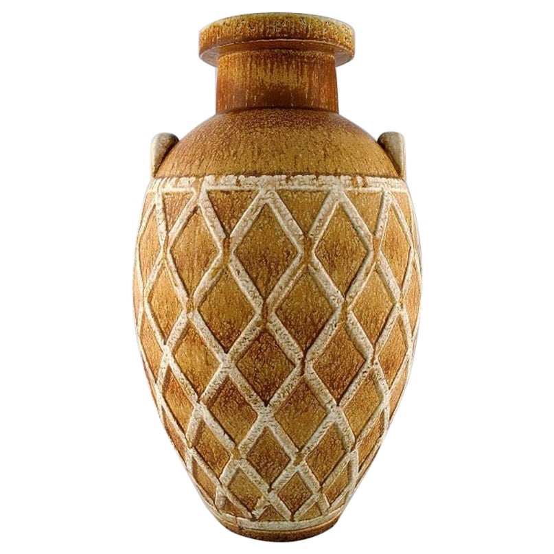 Gunnar Nylund für Rörstrand. Colossal, einzigartige Bodenvase mit geometrischem Muster im Angebot
