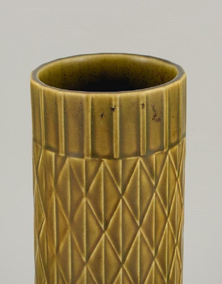 Scandinavo moderno Gunnar Nylund per Rörstrand, Vaso cilindrico in ceramica 