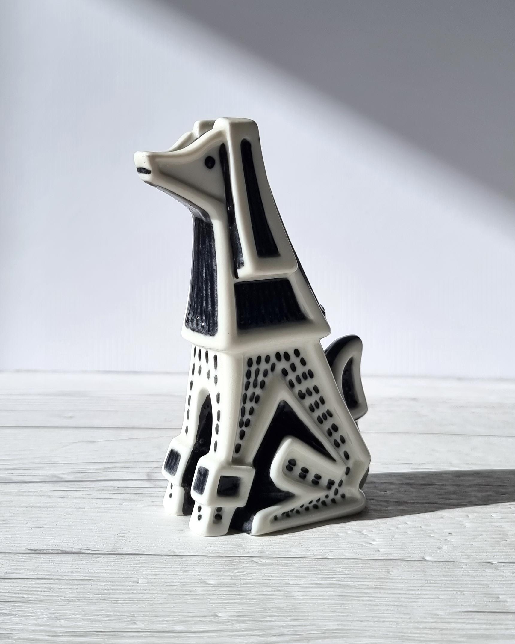 Glazed Gunnar Nylund for Rorstrand, 'Hund' 'Hound', Sculpted Modernist Figure