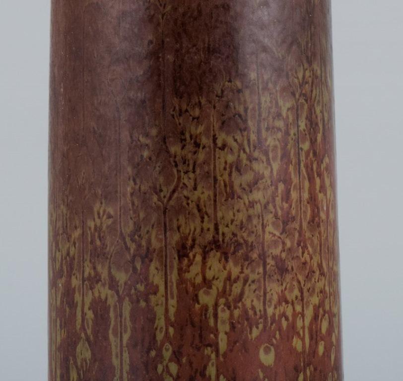 Swedish Gunnar Nylund for Rörstrand. Large ceramic vase with brown glaze. For Sale