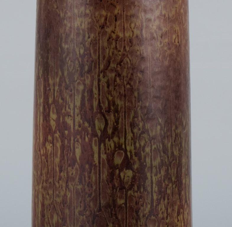 Glazed Gunnar Nylund for Rörstrand. Large ceramic vase with brown glaze. For Sale
