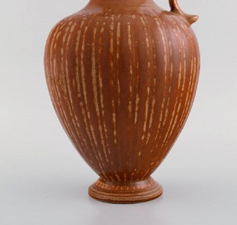 Scandinavian Modern Gunnar Nylund for Rörstrand, Large Vase with Handle in Glazed Stoneware For Sale