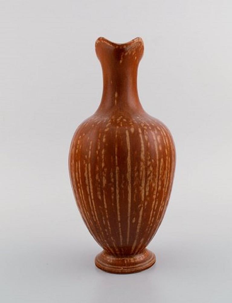 Swedish Gunnar Nylund for Rörstrand, Large Vase with Handle in Glazed Stoneware For Sale