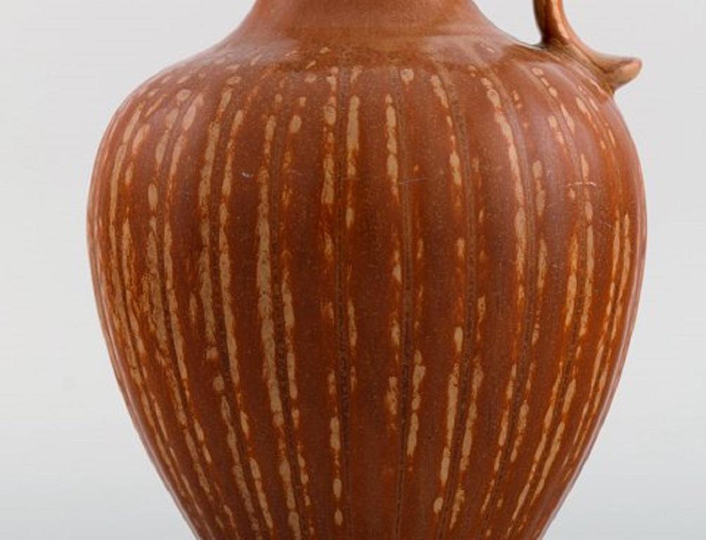 Mid-20th Century Gunnar Nylund for Rörstrand, Large Vase with Handle in Glazed Stoneware For Sale