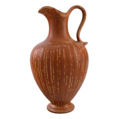 Vintage Gunnar Nylund for Rörstrand, Large Vase with Handle in Glazed Stoneware