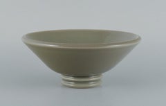 Gunnar Nylund for Rörstrand 'Lidköping', Ceramic Bowl with Grey-Green Glaze