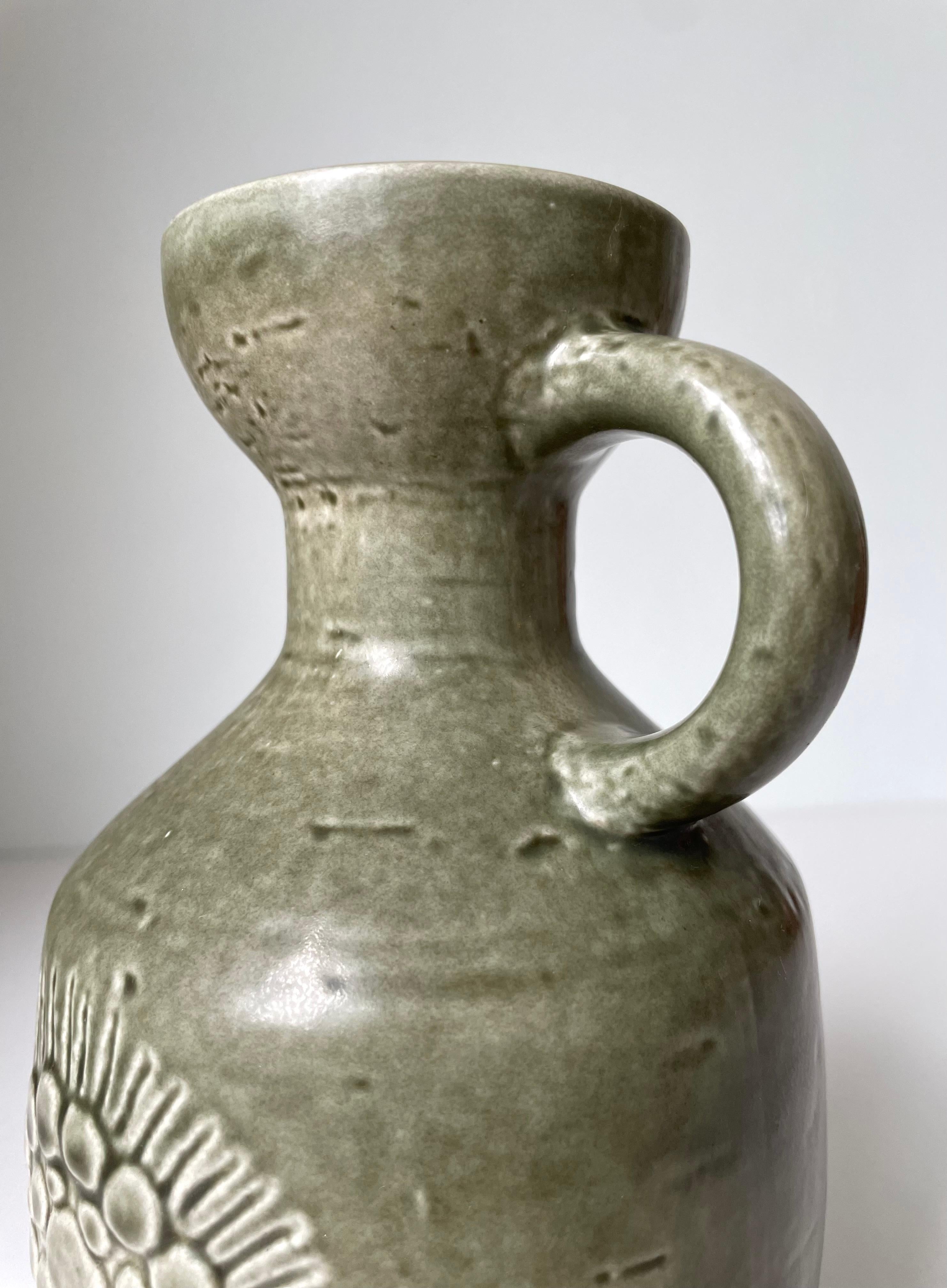 Mid-Century Modern Gunnar Nylund for Rörstrand Olive Green Zenit Vase, 1960s For Sale