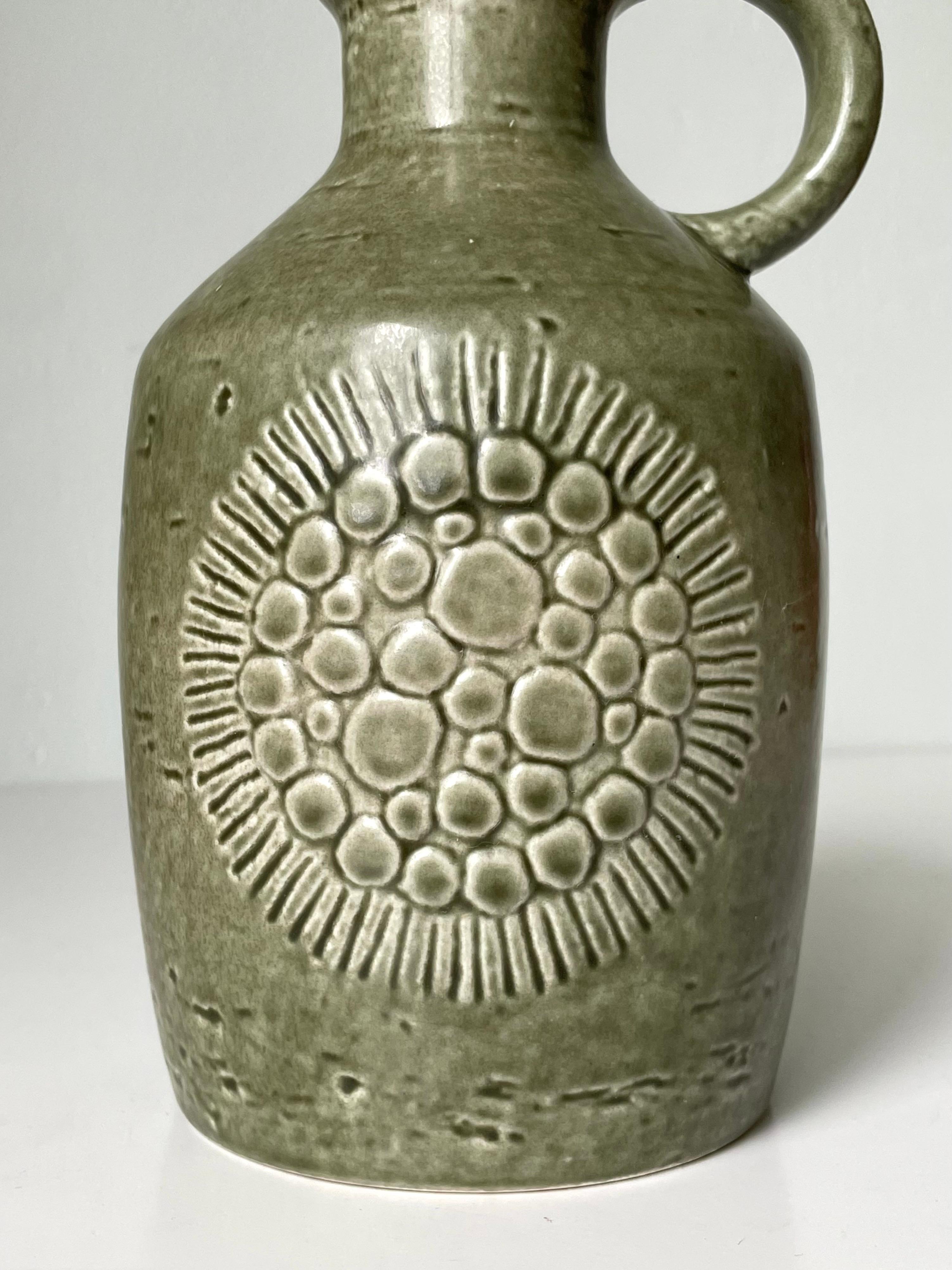 Swedish Gunnar Nylund for Rörstrand Olive Green Zenit Vase, 1960s For Sale