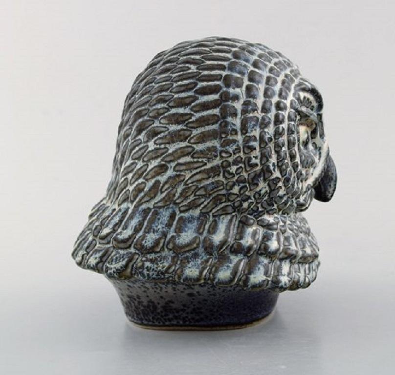 Scandinavian Modern Gunnar Nylund for Rörstrand, Owl in Glazed Stoneware, 1950s