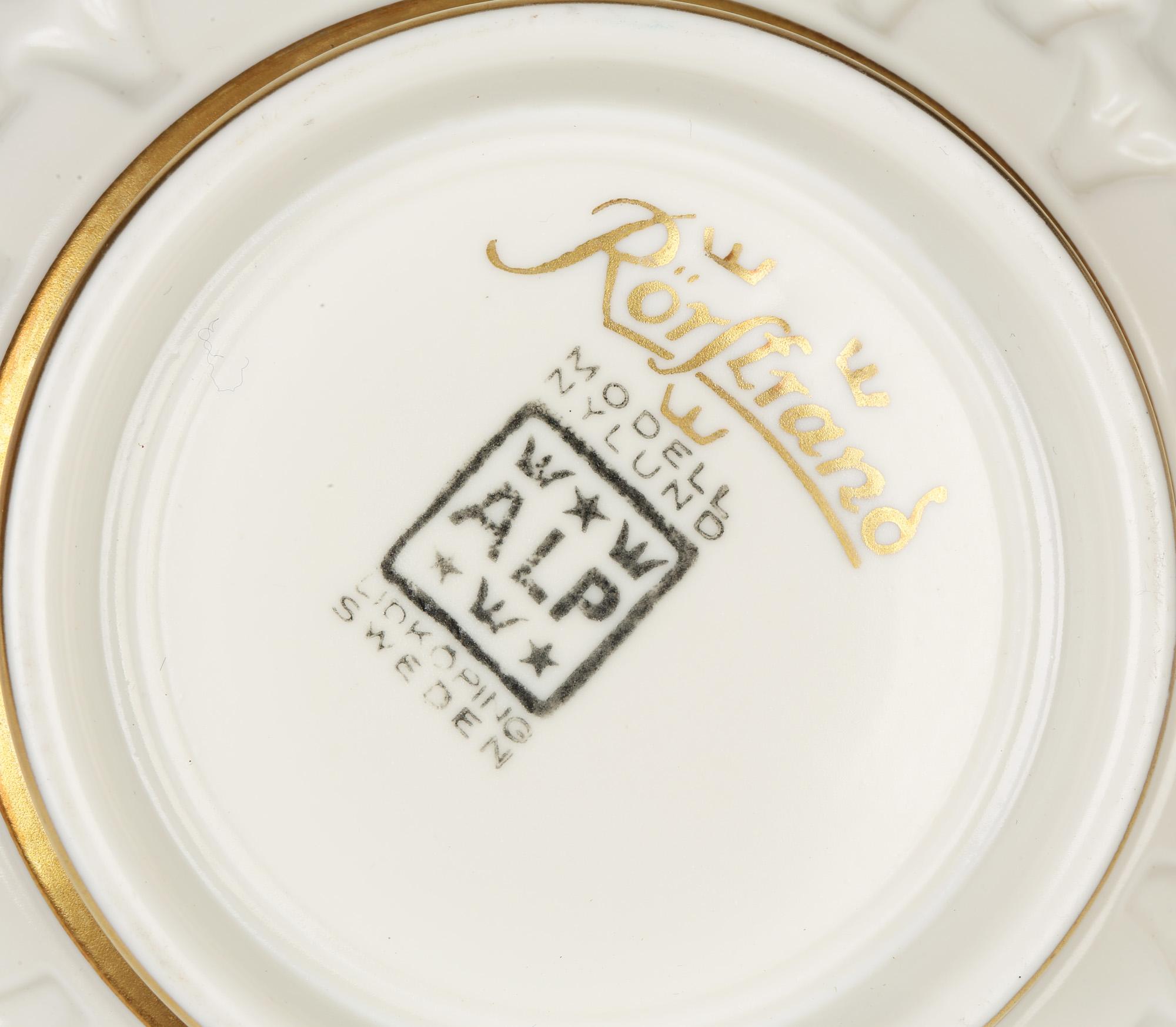 Gunnar Nylund for Rörstrand Porcelain Crown Window Bowl For Sale 3