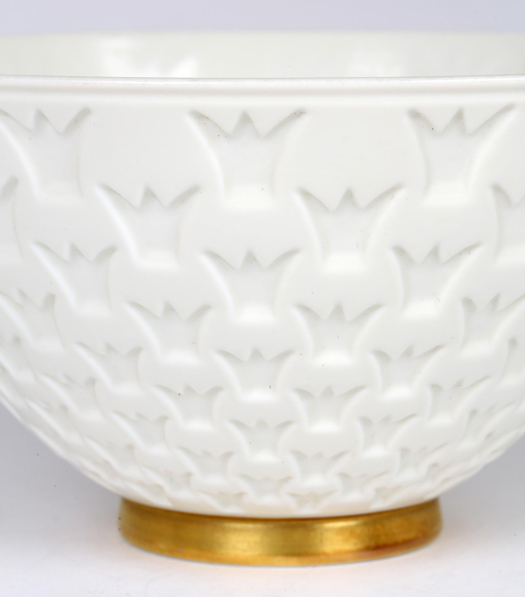 Gunnar Nylund for Rörstrand Porcelain Crown Window Bowl For Sale 5