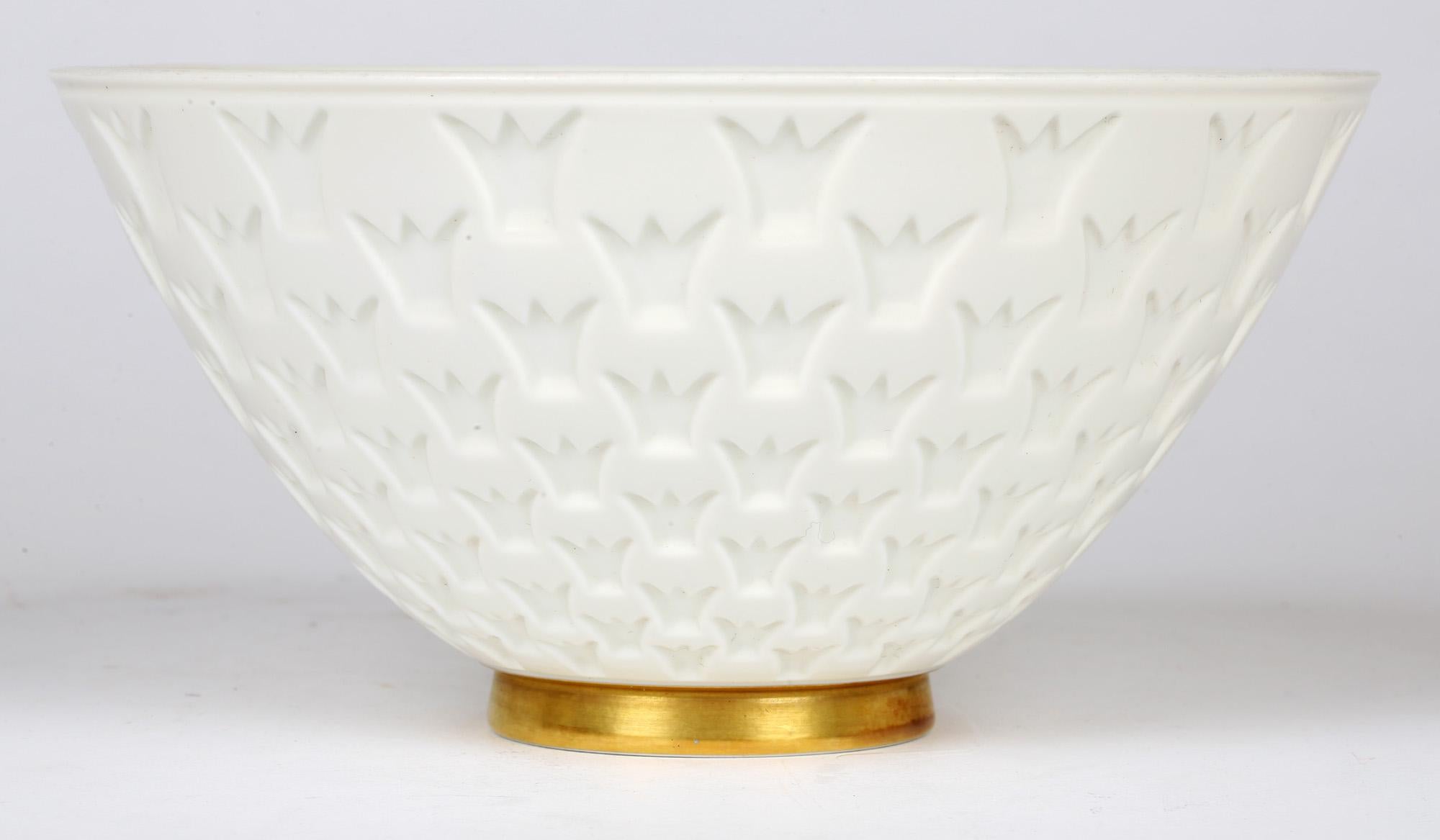 Gunnar Nylund for Rörstrand Porcelain Crown Window Bowl For Sale 6