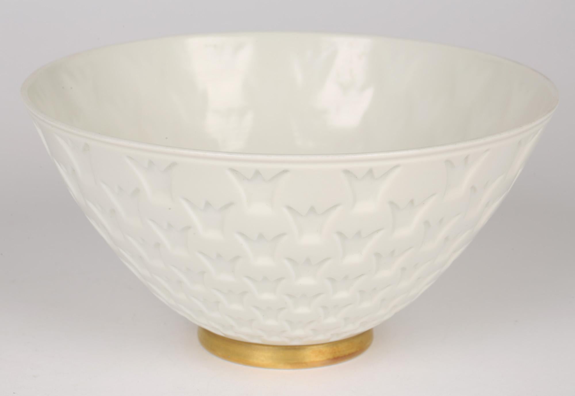 Gunnar Nylund for Rörstrand Porcelain Crown Window Bowl For Sale 7